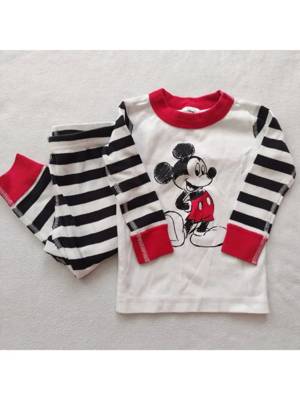 Hanna Andersson Disney Pajama Set 2T Mickey Mouse Organic Cotton Long Johns